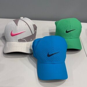 Nike Perforated Caps Trio - White, Green, Blue